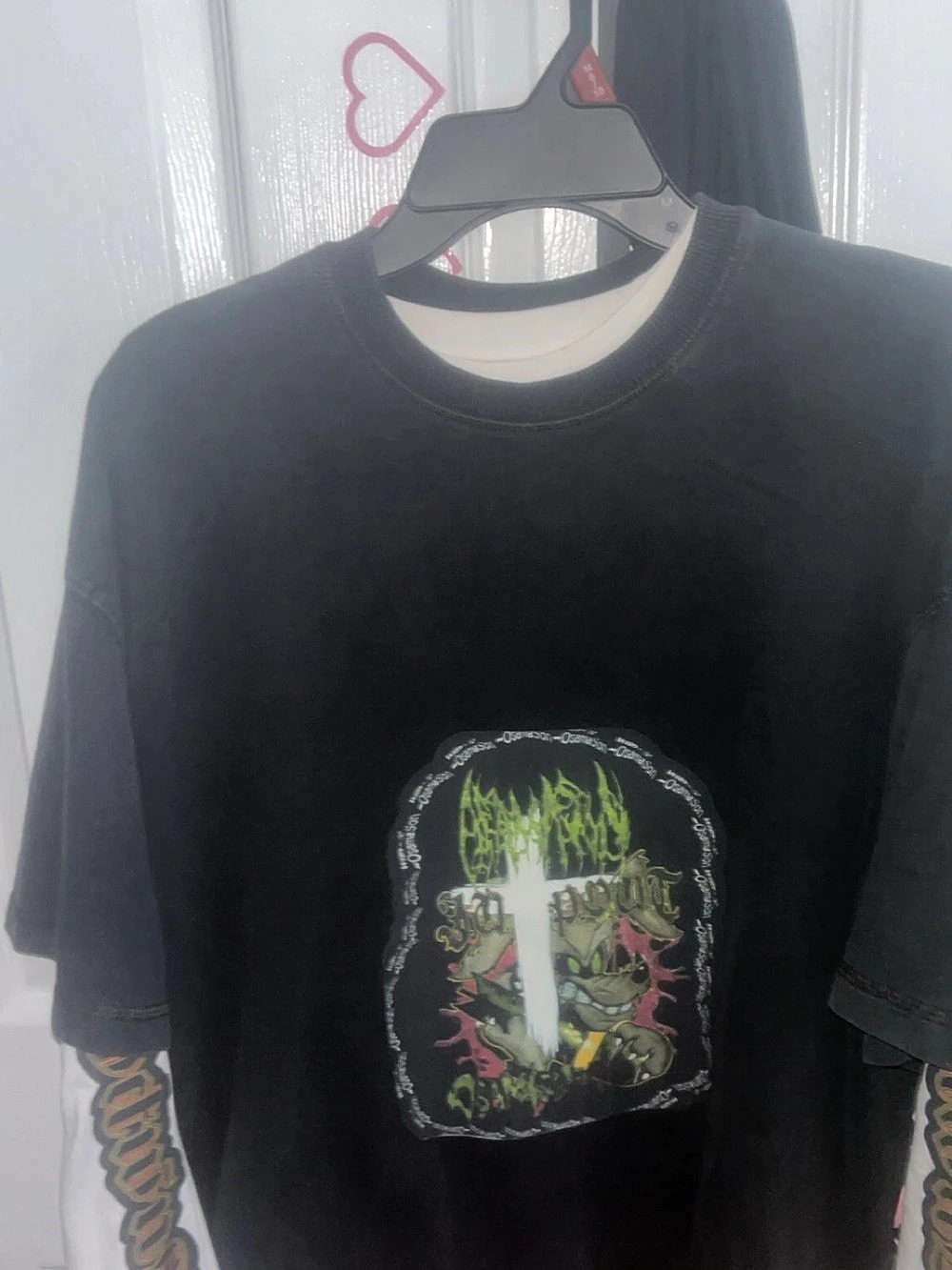 Graphic Layered-Look Tee in Black & White